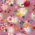 Seamless pattern with cartoon fairies