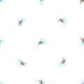 Seamless pattern with cartoon flies.