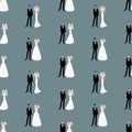 Seamless pattern of cartoon newlyweds Royalty Free Stock Photo