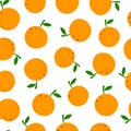 Seamless pattern with cartoon orange. colorful vector. hand drawing. fruit theme.