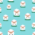 Seamless pattern with cartoon sheep, vector illustration Royalty Free Stock Photo