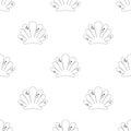 Seamless pattern of cartoon shell in silhouette