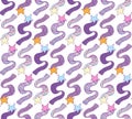 Seamless pattern cartoon shooting stars. Children s Doodle style. Flying comets with a tail in a vector. Colorful starry sky Royalty Free Stock Photo