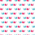 Seamless pattern of cartoon whales