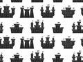 Seamless pattern with castles and fortresses