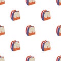 Seamless pattern with cat backpack Royalty Free Stock Photo