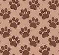 Seamless pattern with cat's and dog's paw