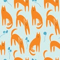 Seamless pattern with cats