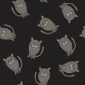 Seamless pattern with cats. Color doodle. Vector illustration