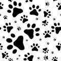 Seamless pattern with cats footprints Royalty Free Stock Photo