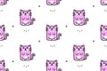 Seamless pattern with Cats Royalty Free Stock Photo