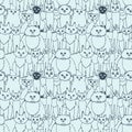 Seamless pattern with cats