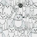 Seamless pattern with cats