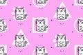 Seamless pattern with Cats Royalty Free Stock Photo