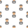 Convict Man Avatar Icon Seamless Pattern Royalty Free Stock Photo