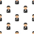 Croupier Avatar Flat Icon Seamless Pattern