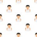 Man in Undershirt Avatar Seamless Pattern