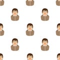 Secretary Woman Icon Seamless Pattern