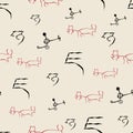 Seamless pattern with cave drawings.