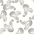 Seamless pattern with chameleons. Black and white backgro