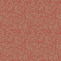 Seamless pattern. Chaotic psychedelic hypnotic pattern with red smoky swirled red stripes on orange backdrop. Vector