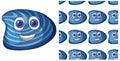 Seamless pattern of cheerful blue shells Royalty Free Stock Photo
