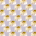 Seamless pattern of Cheese Camembert, Nuts and Grape on Grey Background