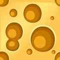 Seamless pattern seamless cheese texture with holes flat vector illustration