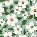 Seamless pattern with cherokee roses