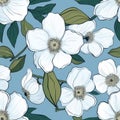 Seamless pattern with cherokee roses