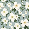 Seamless pattern with cherokee roses