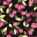Seamless pattern with cherries Royalty Free Stock Photo