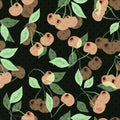 Seamless pattern with cherries Royalty Free Stock Photo