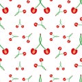 Seamless pattern with cherries