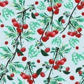 Seamless pattern with cherries Royalty Free Stock Photo