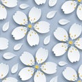 Seamless pattern with cherry blossom Royalty Free Stock Photo
