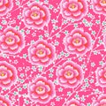 Seamless pattern. Cherry blossom. Pattern with pink flowers. Ornament with oriental motifs. Vector Royalty Free Stock Photo