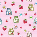 Seamless pattern cherry juice Royalty Free Stock Photo