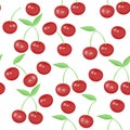 Seamless pattern with cherry on a white background