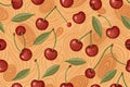 Seamless Pattern of Cherry Wood Surface Texture Royalty Free Stock Photo