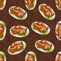 Seamless pattern chicken legs scetch Royalty Free Stock Photo