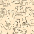 Seamless pattern of the children dresses