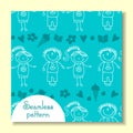 Seamless pattern with of children