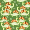 Seamless Pattern for Children's Goods Cute Cartoon Dinosaurs Handheld Digital Paper Wallpaper Jurassic Evolution