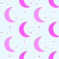 Seamless pattern. children`s pattern. night pattern. moon and star