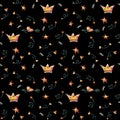 Seamless pattern with crowns Royalty Free Stock Photo