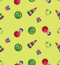 Seamless pattern with children's toys