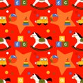 Seamless pattern with children`s toys