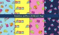 Seamless pattern children\'s toys transport