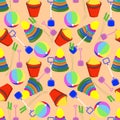 Seamless pattern with children toys